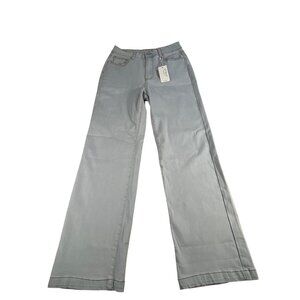 NEW High Waisted Wide Leg Denim Jeans By Ettelo Women's 12 Cotton Blend Stretch